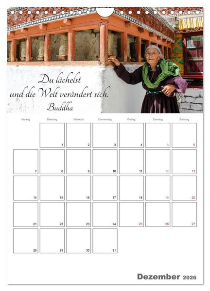 Produktbild: Harmonie und Freude Buddhistische Weisheiten 2026 (Wandkalender 2026 DIN A4 hoch), CALVENDO Monatskalender