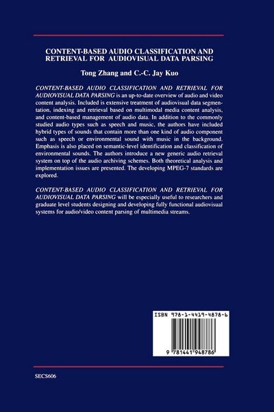 Produktbild: Content-Based Audio Classification and Retrieval for Audiovisual Data Parsing