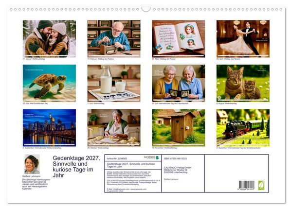 Produktbild: Gedenktage 2027. Sinnvolle und kuriose Tage im Jahr (Wandkalender 2027 DIN A2 quer), CALVENDO Monatskalender
