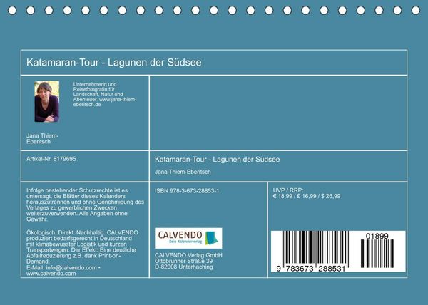 Produktbild: Katamaran-Tour &ndash; Lagunen der S&uuml;dsee (Tischkalender 2022 DIN A5 quer)