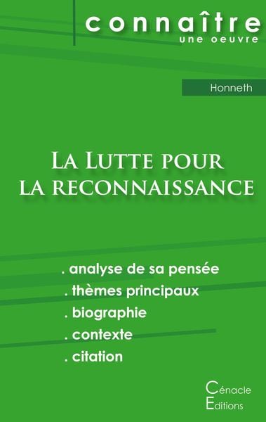 Produktbild: Fiche de lecture La Lutte pour la reconnaissance de Honneth (Analyse philosophique de référence et résumé complet)