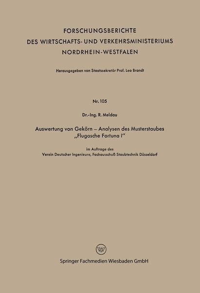 Produktbild: Auswertung von Gek&ouml;rn - Analysen des Musterstaubes "Flugasche Fortuna I"