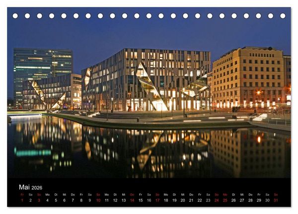 Produktbild: D&uuml;sseldorf Abendstimmungen und Nachtansichten (Tischkalender 2026 DIN A5 quer), CALVENDO Monatskalender
