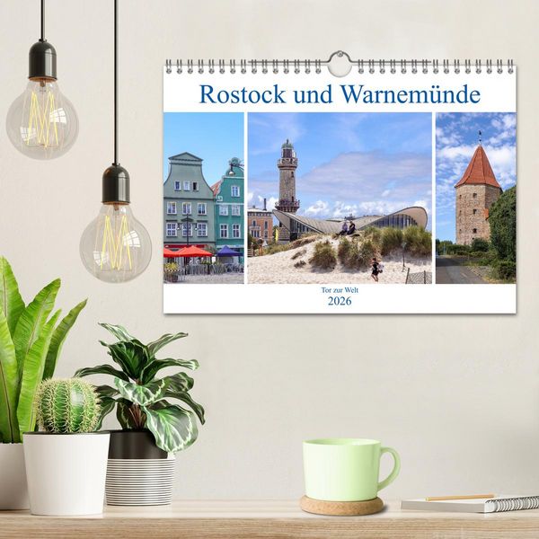 Produktbild: Rostock und Warnem&uuml;nde - Tor zur Welt (Wandkalender 2026 DIN A4 quer), CALVENDO Monatskalender