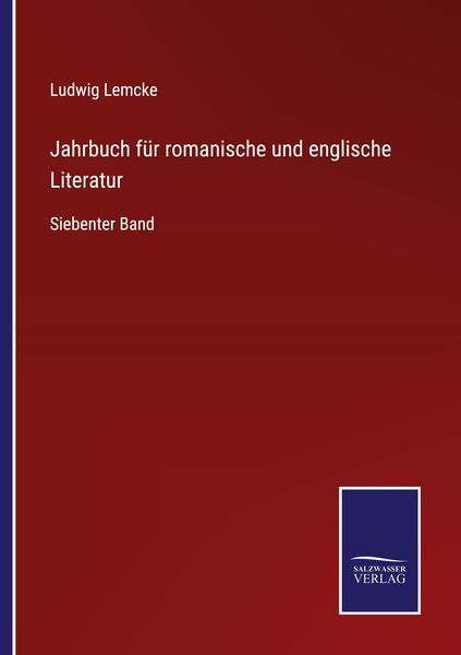 Produktbild: Jahrbuch f&uuml;r romanische und englische Literatur
