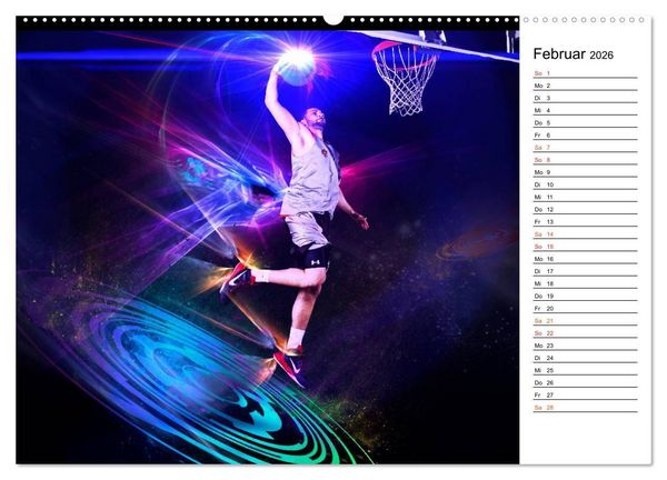Produktbild: Basketball Fantasiewelten (Wandkalender 2026 DIN A2 quer), CALVENDO Monatskalender