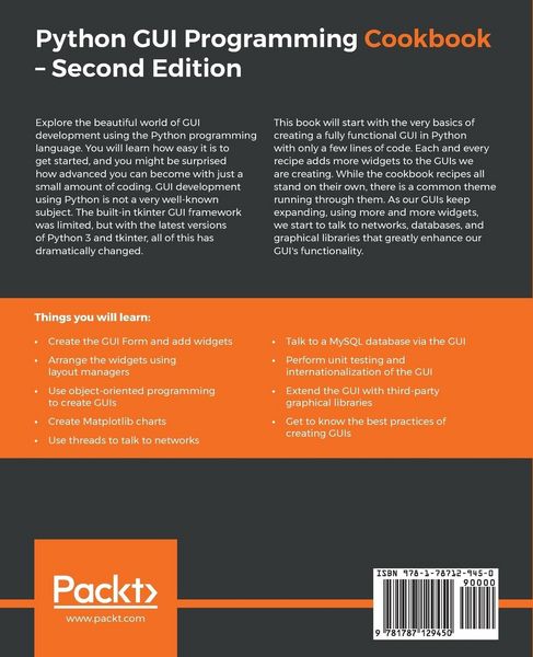 Produktbild: Python GUI Programming Cookbook - Second Edition