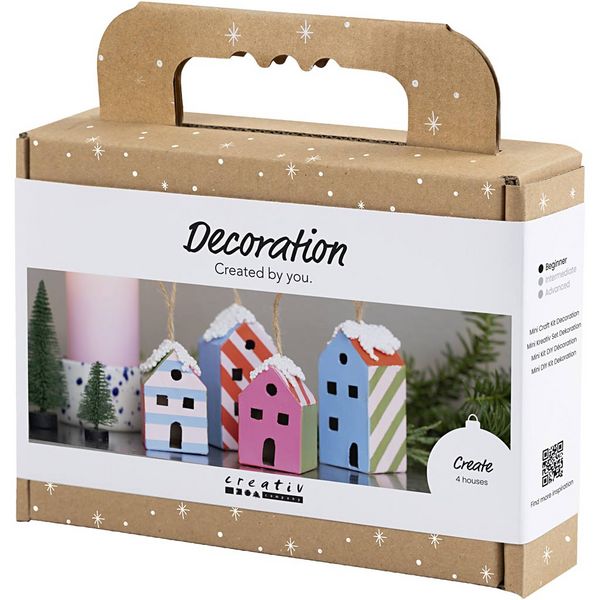 Produktbild: Creativ Company Mini Kreativ Set Dekoration, H&auml;user, sortiert Farben