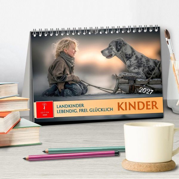 Produktbild: Kinder. Landkinder - Lebendig. Frei. Gl&uuml;cklich. (Tischkalender 2027 DIN A5 quer), CALVENDO Monatskalender