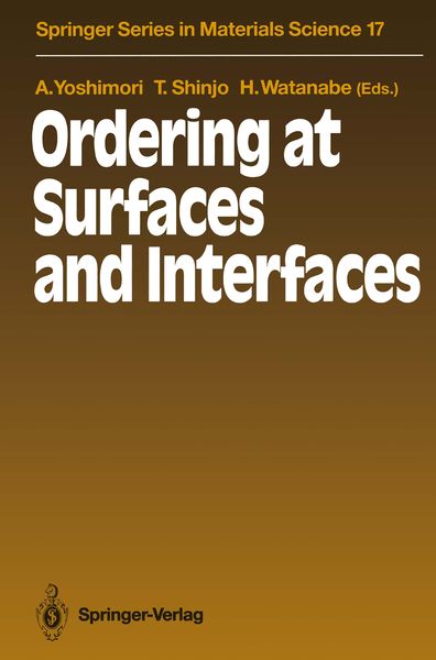 Produktbild: Ordering at Surfaces and Interfaces