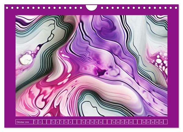 Produktbild: Farbenfrohe Marmorierungen (Wandkalender 2026 DIN A4 quer), CALVENDO Monatskalender