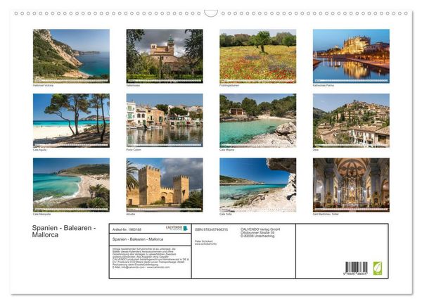 Produktbild: Spanien - Balearen - Mallorca (Wandkalender 2026 DIN A2 quer), CALVENDO Monatskalender