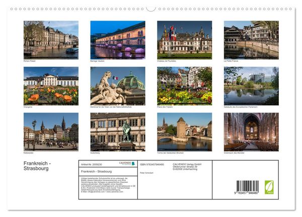 Produktbild: Frankreich - Strasbourg (hochwertiger Premium Wandkalender 2026 DIN A2 quer), Kunstdruck in Hochglanz