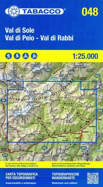 48 Val di Peio - Val die Rabbi - Val di Sole, Karte von , Tabacco Editrice, 9788883151620