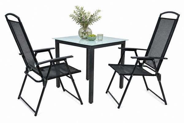 Produktbild: 3-tlg Sitzgruppe Gartenm&ouml;bel Tisch St&uuml;hle Set 80M