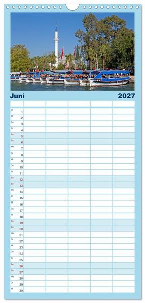 Produktbild: Familienplaner 2027 - Sommer an der T&uuml;rkischen &Auml;g&auml;is mit 5 Spalten (Wandkalender, 21 x 45 cm) CALVENDO