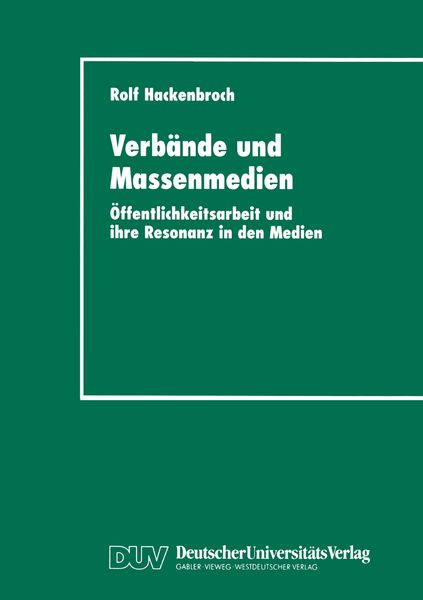 Produktbild: Verb&auml;nde und Massenmedien