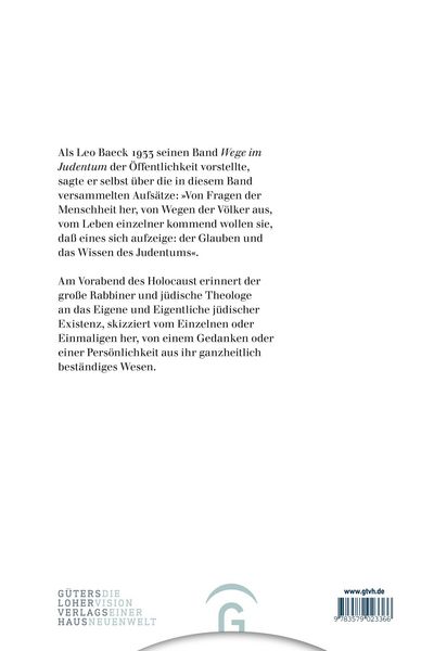 Produktbild: Leo Baeck Werke / Wege im Judentum