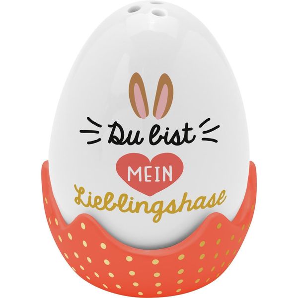 Eierbecher-Streuer-Set "Du bist mein Lieblingshase"