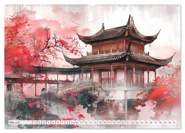 Produktbild: Die Essenz von China - Chinesische Landschaften und Symbole in Harmonie (Wandkalender 2026 DIN A2 quer), CALVENDO Monatskalender