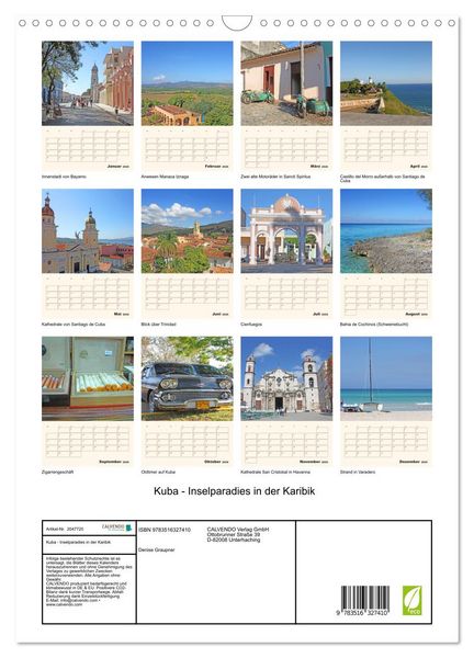 Produktbild: Kuba - Inselparadies in der Karibik (Wandkalender 2026 DIN A3 hoch), CALVENDO Monatskalender