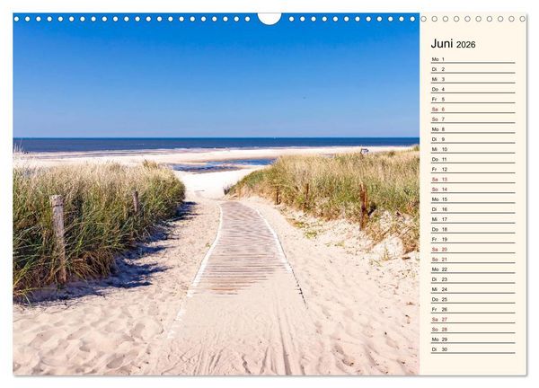Produktbild: Langeoog Geburtstagskalender (Wandkalender 2026 DIN A3 quer), CALVENDO Monatskalender