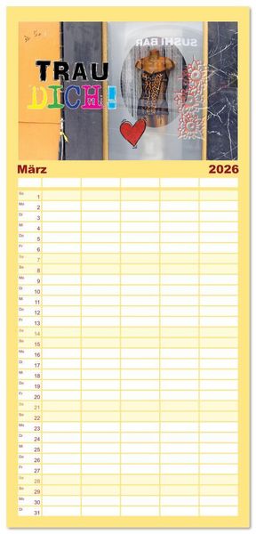Produktbild: Familienplaner 2026 - Enjoy your life - Genie&szlig;e das Leben mit 5 Spalten (Wandkalender, 21 x 45 cm) CALVENDO