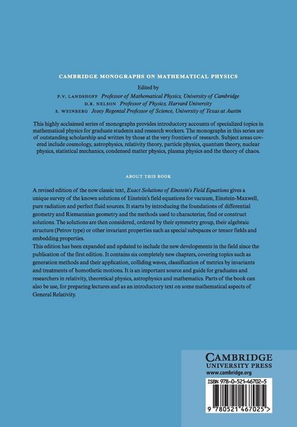 Produktbild: Exact Solutions of Einstein's Field Equations