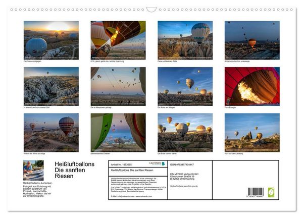 Produktbild: Hei&szlig;luftballons Die sanften Riesen (Wandkalender 2026 DIN A2 quer), CALVENDO Monatskalender