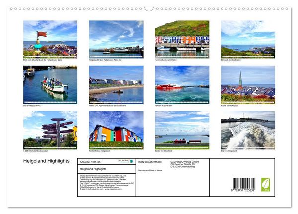Produktbild: Helgoland Highlights (hochwertiger Premium Wandkalender 2026 DIN A2 quer), Kunstdruck in Hochglanz