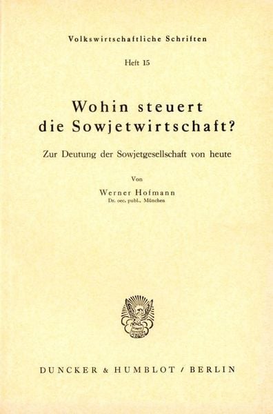 Produktbild: Wohin steuert die Sowjetwirtschaft?