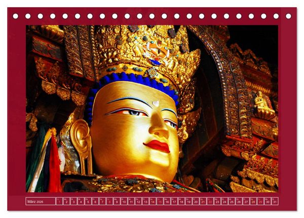 Produktbild: Buddhas & Bhodisattvas (Tischkalender 2026 DIN A5 quer), CALVENDO Monatskalender