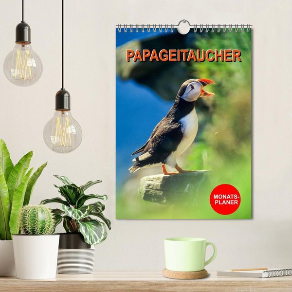 Produktbild: Papageitaucher Monatsplaner (Wandkalender 2026 DIN A4 hoch), CALVENDO Monatskalender