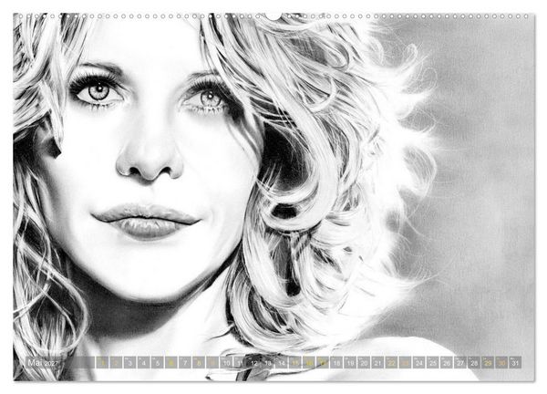 Produktbild: Hollywood Ikonen in Bleistift (Wandkalender 2027 DIN A2 quer), CALVENDO Monatskalender