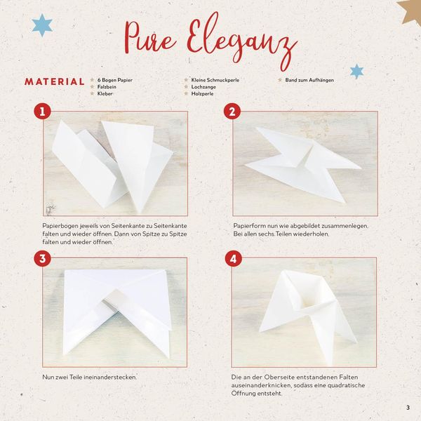 Produktbild: Origamisterne? Gerne! &ndash; Natural Christmas &ndash; Weihnachtliches Bastelset zum Sofort-Losfalten