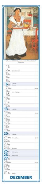 Produktbild: Paulines Küchenplaner 2026 - Streifenplaner - Wandplaner - Küchen-Kalender - 11,3x49,5
