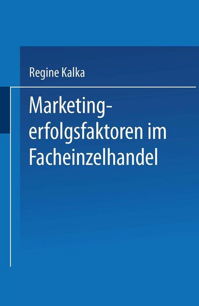 Produktbild: Marketingerfolgsfaktoren im Facheinzelhandel