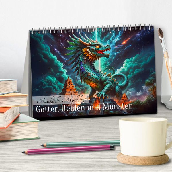 Produktbild: Aztekische Mythologie - G&ouml;tter, Helden und Monster (Tischkalender 2026 DIN A5 quer), CALVENDO Monatskalender