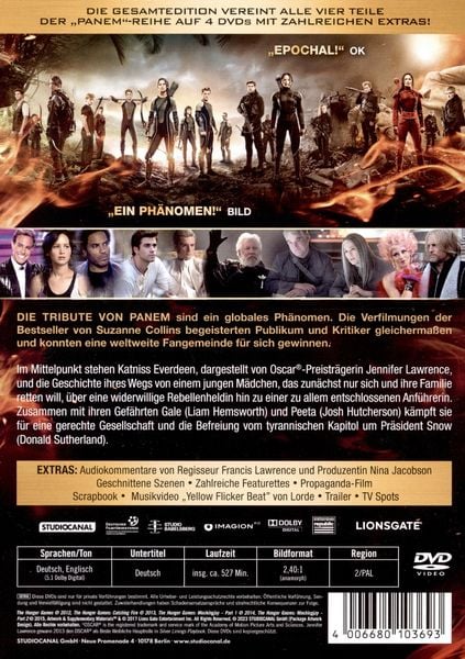 Produktbild: Die Tribute von Panem Gesamtedition [4 DVDs]