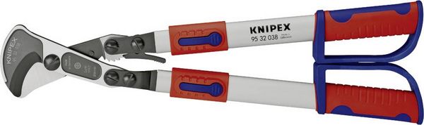 Produktbild: Knipex 95 32 038 Ratschen-Kabelschere Geeignet f&uuml;r (Abisoliertechnik) Alu- und Kupferkabel, ein- und mehrdr&auml;htig 38 mm 280 mm&sup2;