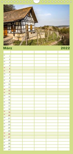 Produktbild: Familienplaner Weinberge um Jena (Wandkalender 2022 , 21 cm x 45 cm, hoch)