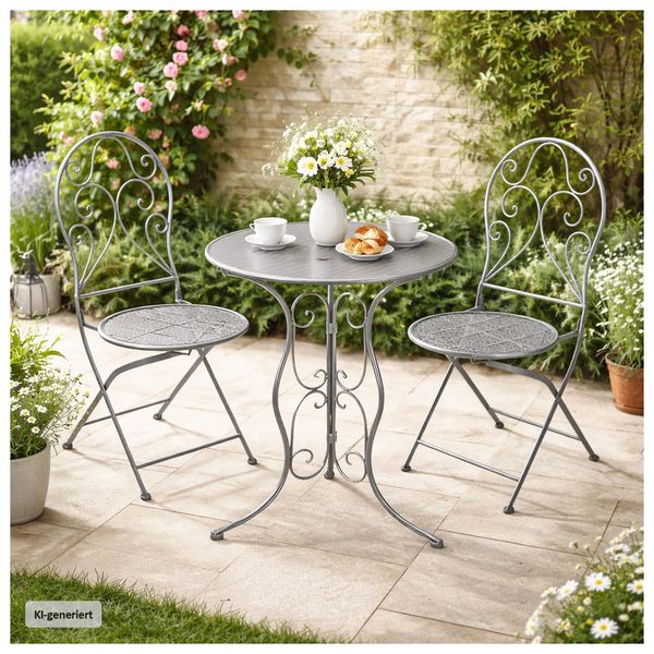 Produktbild: HTI-Living Gartenstuhl 2er-Set Lani Grau Gartenstuhl 2er-Set Lani Grau