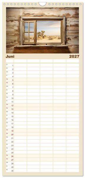 Produktbild: Familienplaner 2027 - Aus dem Fenster geblickt mit 5 Spalten (Wandkalender, 21 x 45 cm) CALVENDO