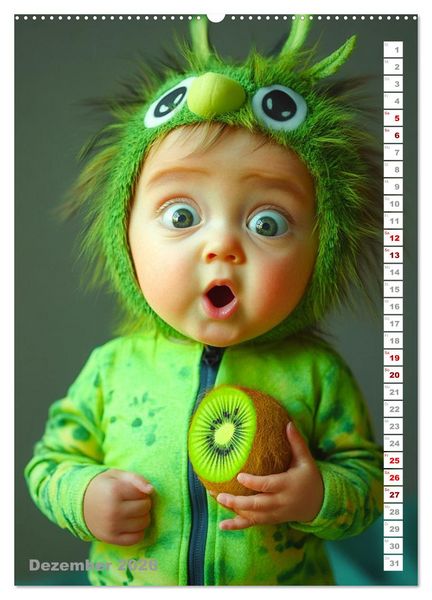 Produktbild: Babys in Bestform - Lustige Fr&uuml;chtchen (hochwertiger Premium Wandkalender 2026 DIN A2 hoch), Kunstdruck in Hochglanz