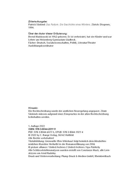 Produktbild: Das Parfum - Textanalyse und Interpretation