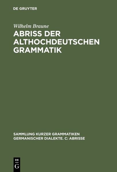 Produktbild: Abriss der althochdeutschen Grammatik