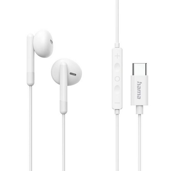 Hama Classy Earplugs kabelgebunden Weiß Lautstärkeregelung -