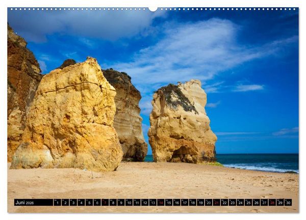 Produktbild: Str&auml;nde, Felsen und Meer - ALGARVE 2026 (hochwertiger Premium Wandkalender 2026 DIN A2 quer), Kunstdruck in Hochglanz