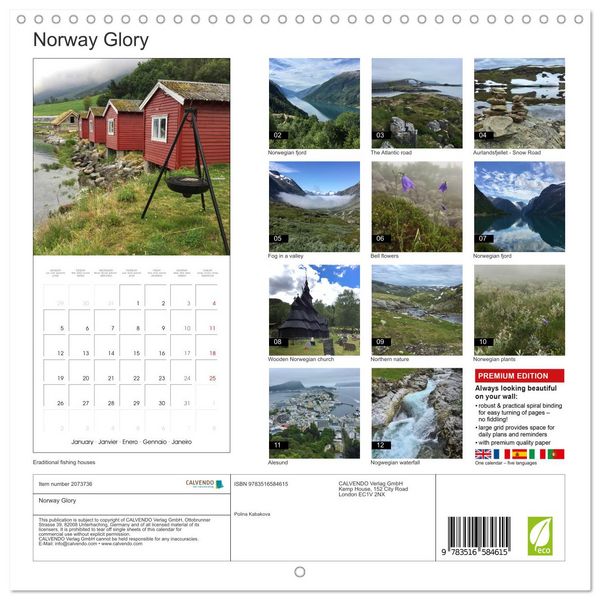 Produktbild: Norway Glory (Wall Calendar 2026 12 &times; 12 Inch) CALVENDO 12 Month Wall Calendar
