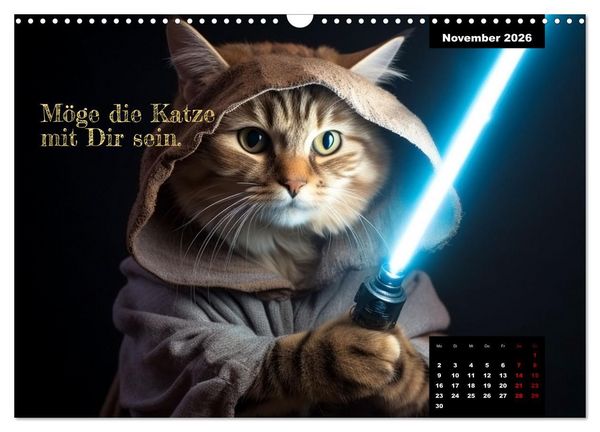 Produktbild: Katzen k&ouml;nnen alles, au&szlig;er traurig. (Wandkalender 2026 DIN A3 quer), CALVENDO Monatskalender
